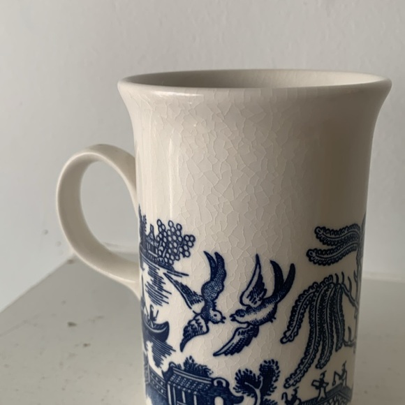 Churchill Blue Willow Coffee Mug White & Blue Made in England - Picture 9 of 10